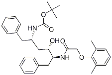 Tert-butyl((2s,4s,5s)-5-(2-(2,6-dimethylphenoxy)acetamido)-4-hydroxy-1,6-diphenylhexan-2-yl)carbamate Structure,192725-45-4Structure