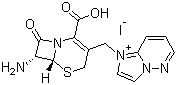 1-[((7R)-7-amino-4-carboxy-3,4-didehydrocepham-3-yl)methyl]-1h-imidazo[1,2-b]pyridazin-4-ium iodide Structure,197897-11-3Structure