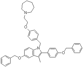 5-芐氧基-2-(4-芐氧基-苯基)-3-甲基-1-[4-(2-氮雜環(huán)庚烷-1-基-乙氧基)-芐基]-1H-吲哚結構式_198480-21-6結構式