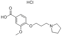 3-Methoxy-4-(3-(1-pyrrolidinyl)propoxy)benzoic acid hydrochloride Structure,199327-71-4Structure