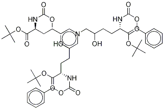 (5S,15S)-5,15-二[(叔-丁基氧基)羰基]-10-[(5S)-6-(叔-丁基氧基)-6-氧代-5-[[(芐氧基)羰基]氨基]己基]-8,12-二羥基-3-氧代-1-苯基-2-氧雜-4,10,16-三氮雜十七烷-17-酸芐酯結(jié)構(gòu)式_204074-53-3結(jié)構(gòu)式