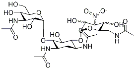 6-O-[3-乙酰氨基-3-脫氧-alpha-D-吡喃葡萄糖基]-4-O-(6-乙酰氨基-3,6-二脫氧-3-硝基吡喃己糖苷)-N,N’-二乙?；?2-脫氧-D-鏈霉胺結(jié)構(gòu)式_20971-00-0結(jié)構(gòu)式