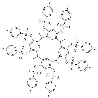 3,5,10,12,17,19,24,26-八雙-甲苯磺酰氧基-1,8,15,22-四甲基[4]間苯二酚芳烴結(jié)構(gòu)式_214358-32-4結(jié)構(gòu)式