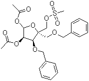 4-(甲基磺酰氧甲基)-1,2-O-二乙酰氧基-3,5-O-二芐基-alpha-D-赤式戊呋喃糖結構式_221229-65-8結構式