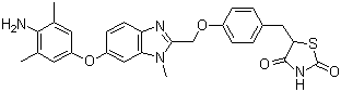 5-[[4-[[6-(4-Amino-3,5-dimethylphenoxy)-1-methyl-1h-benzimidazol-2-yl]methoxy]phenyl]methyl]-2,4-thiazolidinedione Structure,223132-37-4Structure