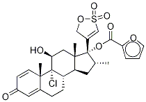 (11beta,16alpha,17alpha)-9-氯-17-(2,2-二氧代-5H-1,2-氧硫雜環(huán)戊烷-4-基)-17-[(2-呋喃基羰基)氧基]-11-羥基-16-甲基-雄甾-1,4-二烯-3-酮;結(jié)構(gòu)式_223776-49-6結(jié)構(gòu)式