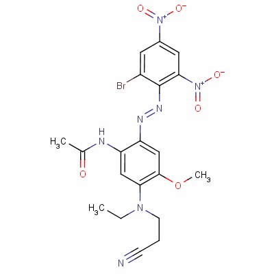 n-[2-[(2-溴-4,6-二硝基苯基) 氮雜]-5-[(2-氰基乙基)乙基氨基]-4-甲氧基苯基]-乙酰胺結(jié)構(gòu)式_22578-86-5結(jié)構(gòu)式