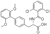 (S)-2-(2,6-二氯苯酰胺)-3-(2,6-二甲氧基-[1,1-聯(lián)苯]-4-基)丙酸結(jié)構(gòu)式_232271-19-1結(jié)構(gòu)式