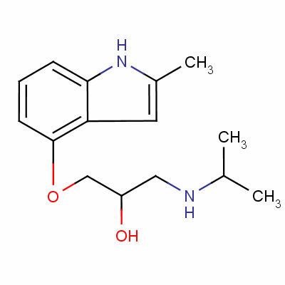 1-[異丙基氨基]-3-[(2-甲基-吲哚-4-基)氧基]-2-丙醇結(jié)構(gòu)式_23694-81-7結(jié)構(gòu)式