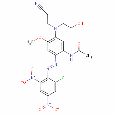 Acetamide, n-[2-[(2-chloro-4,6-dinitrophenyl) azo]-5-[(2-cyanoethyl)(2-hydroxyethyl)amino ]-4-methoxyphenyl]- Structure,23807-28-5Structure