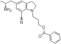 5-[(2R)-2-aminopropyl]-1-[3-(benzoyloxy)propyl]-2,3-dihydro-1H-Indole-7-carbonitrile Structure,239463-72-0Structure