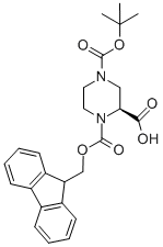 (S)-4-Boc-1-Fmoc-2-哌嗪羧酸結(jié)構(gòu)式_244132-27-2結(jié)構(gòu)式