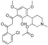 4-(3-(3-(2-氯苯基)-3-氧代丙?；?-2-羥基-4,6-二甲氧基苯基)-1-甲基哌啶-3-基 乙酸酯結(jié)構(gòu)式_244136-25-2結(jié)構(gòu)式