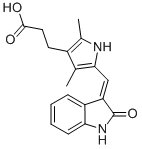 2,4-Dimethyl-5-[(1,2-dihydro-2-oxo-3H-indol-3-ylidene)methyl]-pyrrole-3-propanoic acid Structure,245036-27-5Structure