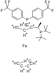 (R)-1-[(S)-2-(Di-(4-trifluoromethylphenyl)phosphino)ferrocenyl]ethyldi-tert-butylphosphine Structure,246231-79-8Structure