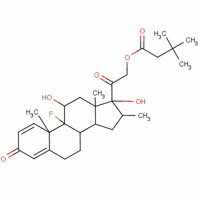 1,4-孕甾二烯-9alpha-氟-16alpha-甲基-11beta,17alpha,21-三醇 3,20-二酮 21-叔丁基乙酸酯結構式_24668-75-5結構式