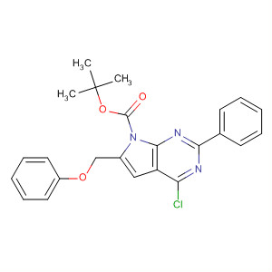 Tert-butyl 4-chloro-6-(phenoxymethyl)-2-phenyl-7h-pyrrolo[2,3-d]pyrimidine-7-carboxylate Structure,251947-27-0Structure