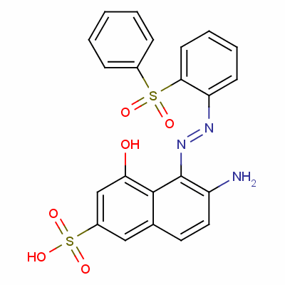 2-Naphthalenesulfonic acid, 6-amino-4-hydroxy-5-[[2-( phenylsulfonyl)phenyl]azo]- Structure,25317-07-1Structure