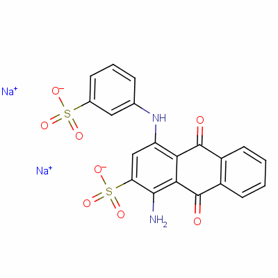 2-Anthracenesulfonic acid, 1-amino-9,10-dihydro-9,10-dioxo-4-[(3-sulfophenyl)amino]-, disodium salt Structure,25492-74-4Structure