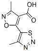 3-Methyl-5-(4-methyl-1,2,3-thiadiazol-5-yl)isoxazole-4-carboxylic acid Structure,263385-59-7Structure