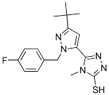 5-[3-(Tert-butyl)-1-(4-fluorobenzyl)-1h-pyrazol-5-yl]-4-methyl-4h-1,2,4-triazole-3-thiol Structure,263766-83-2Structure