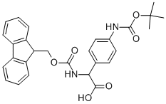 (4-Tert-butoxycarbonylamino-phenyl)-[(9h-fluoren-9-ylmethoxycarbonylamino)]-acetic acid Structure,265321-13-9Structure