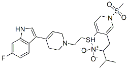 1H-2,1,3-Benzothiadiazine, 1-[2-[4-(6-fluoro-1H-indol-3-yl)-3,6-dihydro-1(2H)-pyridinyl]ethyl]-3,4-dihydro-3-(1-methylethyl)-6-(methylsulfonyl)-, 2,2-dioxide Structure,271780-64-4Structure