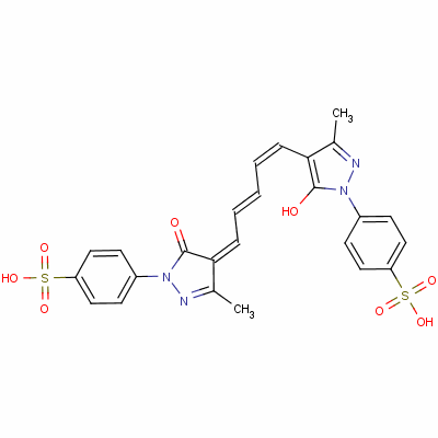 4-[4,5-二氫-4-[5-[5-羥基-3-甲基-1-(4-磺酸苯基)-1H-吡唑-2-基-]-2,4-亞戊二烯基]-3-甲基-5-氧代-1H-吡唑-1-基]苯磺酸結(jié)構(gòu)式_27969-56-8結(jié)構(gòu)式