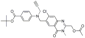 Tert-butyl 4-(((2-(acetoxymethyl)-7-chloro-3-methyl-4-oxo-3,4-dihydroquinazolin-6-yl)methyl)(prop-2-ynyl)amino)benzoate Structure,289686-87-9Structure