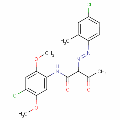 Butanamide, n-(4-chloro-2,5-dimethoxyphenyl) -2-[(4-chloro-2-methylphenyl)azo]-3-oxo- Structure,2904-04-3Structure