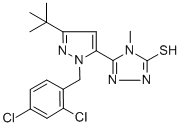 5-[3-(Tert-butyl)-1-(2,4-dichlorobenzyl)-1h-pyrazol-5-yl]-4-methyl-4h-1,2,4-triazole-3-thiol Structure,306937-18-8Structure