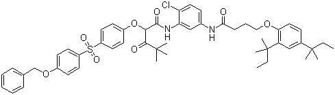 N-[5-[[4-[2,4-雙(叔戊基)苯氧)]-1-氧代丁基]氨基]-2-氯苯基]-4,4-二甲基-3-氧代-2-[4-[[4-(苯甲氧基)苯基]磺基]苯氧基]戊酰胺結構式_30744-85-5結構式