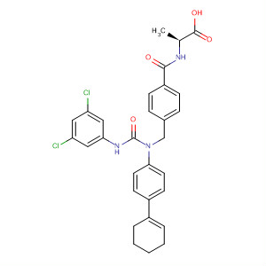 3-{4-[1-(4-Cyclohex-1-enylphenyl)-3-(3,5-dichlorophenyl)ureidomethyl]-benzoylamino}propionic acid Structure,307988-56-3Structure