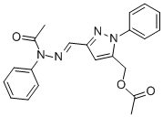 [[5-[(Acetyloxy)methyl]-1-phenyl-1h-pyrazol-3-yl]methylene]phenylhydrazide acetic acid Structure,3082-93-7Structure