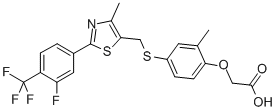 2-(4-(((2-(3-Fluoro-4-(trifluoromethyl)phenyl)-4-methylthiazol-5-yl)methyl)thio)-2-methylphenoxy)aceticacid Structure,317318-84-6Structure