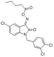 5-Chloro-1-[(3,4-dichlorophenyl)methyl]-1h-indole-2,3-dione 3-[o-(1-oxopentyl)oxime] Structure,320420-74-4Structure