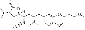 5(S)-[1(s)-疊氮基-3(s)-[4-甲氧基-3-(3-甲氧基丙氧基)芐基]-4-甲基戊基]-3(s)-異丙基二氫呋喃-2-酮結構式_324763-46-4結構式