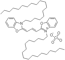 3-十八烷基-2-[3-(3-十八烷基-2(3H)-苯并惡唑-2-亞基)-1-丙烯-1-基]苯并惡唑高氯酸鹽結(jié)構(gòu)式_34215-57-1結(jié)構(gòu)式