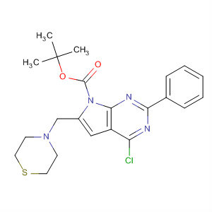 4-Chloro-2-phenyl-6-(4-thiomorpholinylmethyl)-7h-pyrrolo[2,3-d]pyrimidine-7-carboxylic acid 1,1-dimethylethyl ester Structure,343633-02-3Structure