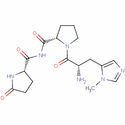 (2S)-N-[(2S)-1-[(2S)-2-氨基-3-(3-甲基咪唑-4-基)丙酰]吡咯烷-2-羰基]-5-氧代吡咯烷-2-甲酰胺結(jié)構(gòu)式_34367-54-9結(jié)構(gòu)式