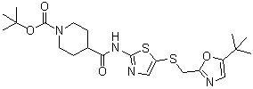 4-((5-((5-叔丁基噁唑-2-基) 甲基硫代)噻唑-2-基)氨基甲酰)哌啶-1-羧酸叔丁酯結(jié)構(gòu)式_345629-23-4結(jié)構(gòu)式