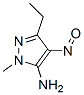 1H-pyrazol-5-amine,3-ethyl-1-methyl-4-nitroso- Structure,345633-39-8Structure