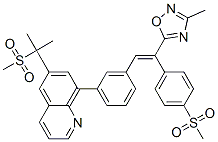 6-[1-甲基-1-(甲基磺?；?苯基)乙基]-8-[3-[(E)-2-(3-甲基-1,2,4-噁二唑-5-基)-2-[4-(甲基磺?；?苯基]乙烯基]苯基]喹啉結(jié)構(gòu)式_346629-30-9結(jié)構(gòu)式