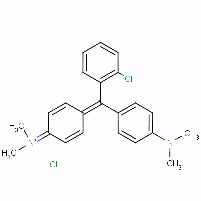 N-[4-[(2-氯苯基)[4-(二甲氨基)苯基]亞甲基]-2,5-環(huán)己二烯-1-亞基]-N-甲基甲銨氯化物結(jié)構(gòu)式_3521-06-0結(jié)構(gòu)式