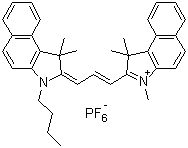 2-[3-(3-丁基-1,3-二氫-1,1-二甲基-2H-苯并[E]吲哚-2-亞基)-1-丙烯-1-基]-1,1,3-三甲基-1H-苯并[E]吲哚六氟磷酸鹽結(jié)構(gòu)式_356062-62-9結(jié)構(gòu)式