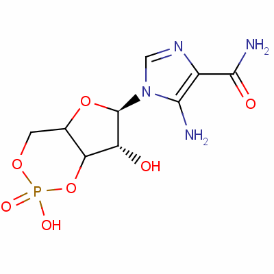 5-氨基-1-(2,7-二羥基-2-氧代四氫-4H-呋喃并[3,2-d][1,3,2]二氧雜環(huán)己膦烷-6-基)-1H-咪唑-4-甲酰胺結構式_35908-14-6結構式