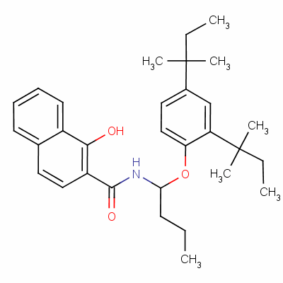 N-[1-[2,4-bis(1,1-dimethylpropyl)phenoxy]butyl ]-1-hydroxynaphthalene-2-carboxamide Structure,36437-36-2Structure