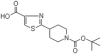 1-Piperidinecarboxylic acid, 4-(4-carboxy-2-thiazolyl)-, 1-(1,1-dimethylethyl) ester Structure,365413-00-9Structure