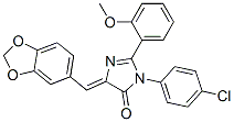 4H-imidazol-4-one,5-(1,3-benzodioxol-5-ylmethylene)-3-(4-chlorophenyl)-3,5-dihydro-2-(2-methoxyphenyl)- Structure,370079-11-1Structure