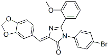 4H-imidazol-4-one,5-(1,3-benzodioxol-5-ylmethylene)-3-(4-bromophenyl)-3,5-dihydro-2-(2-methoxyphenyl)- Structure,370081-82-6Structure